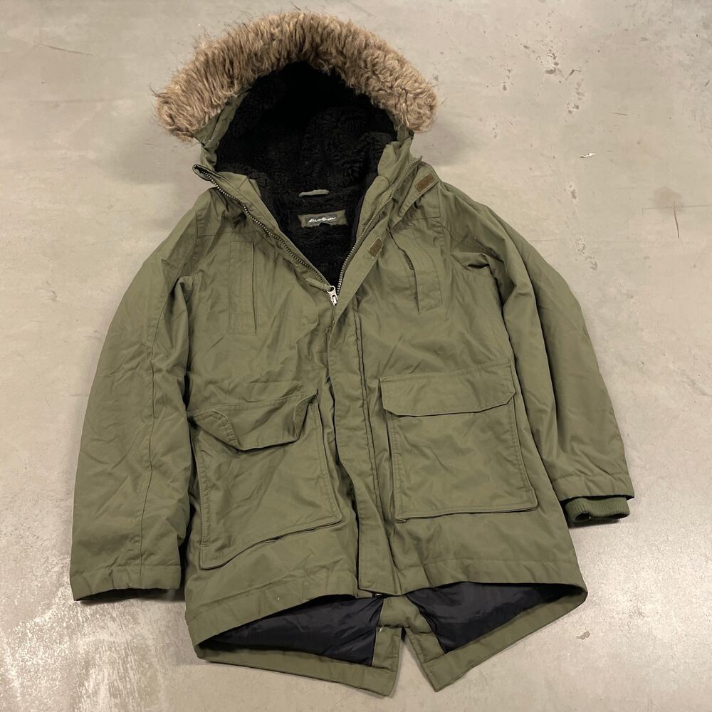 Youth Eddie Bauer fur collar down puffer jacket fits woman’s xs